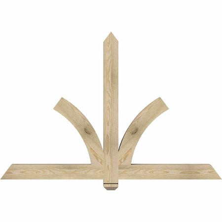 Ekena Millwork Redmond Rough Sawn Timber Gable Bracket, Douglas Fir, 60"W x 40"H x 4"D x 4"F, 16/12 Pitch GBW060X40X0404RED00RDF